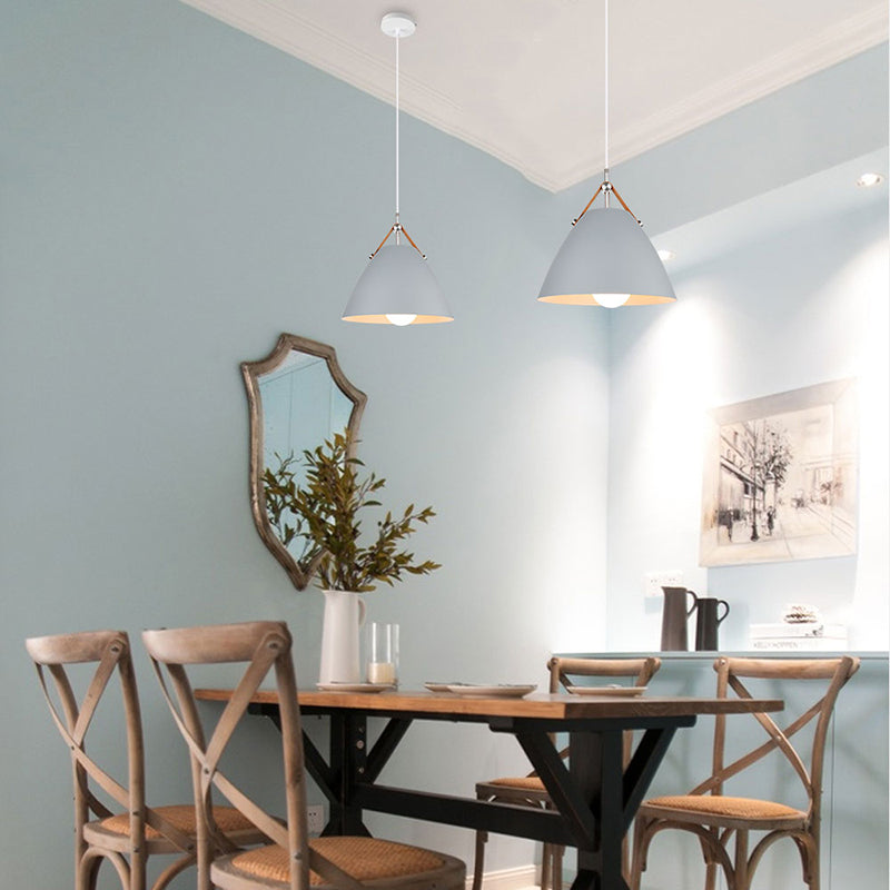 Arisha Suspension Conique Moderne, Métal, Nior/Blanc/Gris, Salon - Neutralighting
