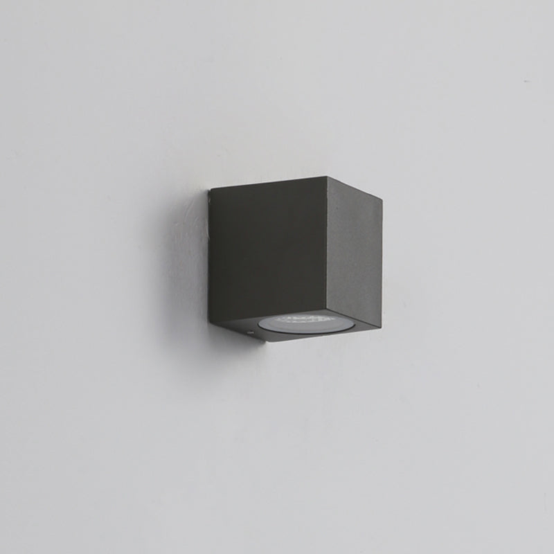 Tavon Applique Murale Carré/Tour Minimaliste. Métal/Verre. Noir. Jardin - Neutralighting