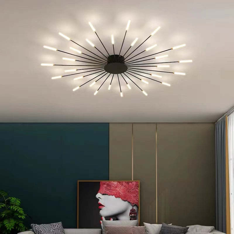 Wesley Plafonnier Fireworks Design Artistique Noir/Doré - Neutralighting