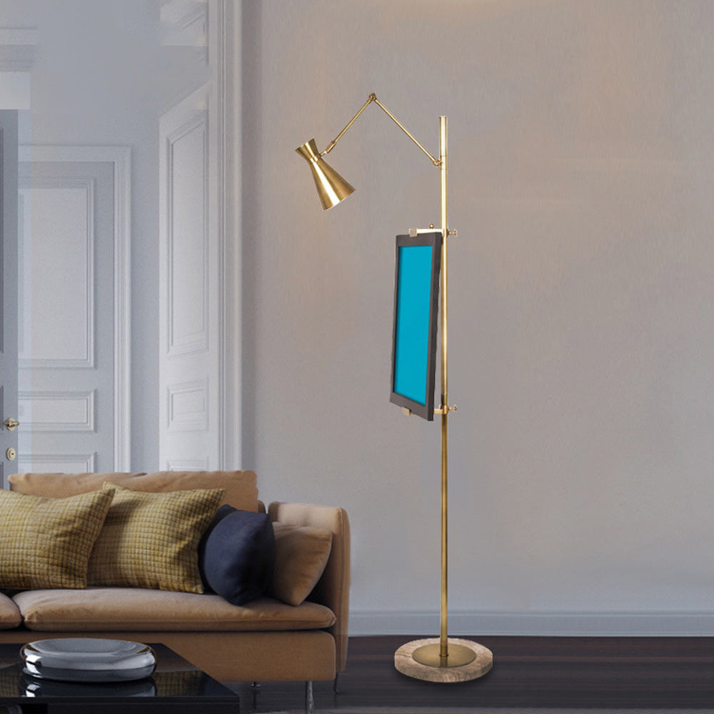 Arisha Design Lampadaire Chevalet Moderne Métal/Verre Laiton Salon/Chambre