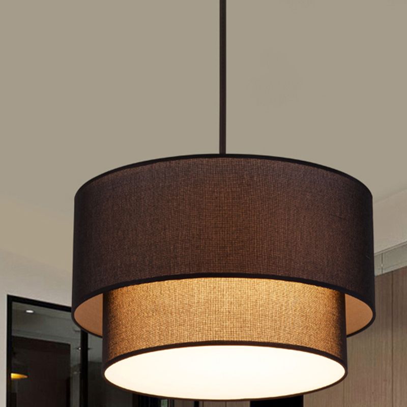 Ritta Moderne LED Suspension Blanc Noir Métal Tissu Salon Chambre à coucher - Neutralighting