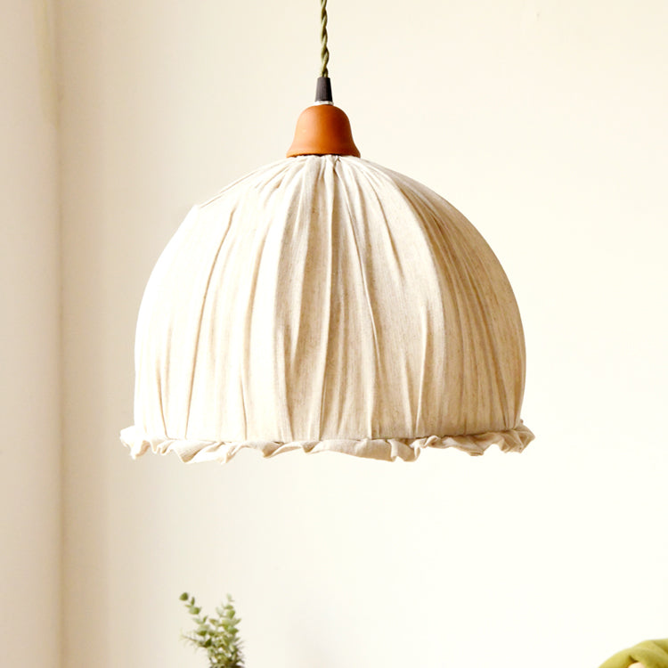 Arisha Suspension Dôme Vintage, Tissu, Beige, Salon/Chambre - Neutralighting