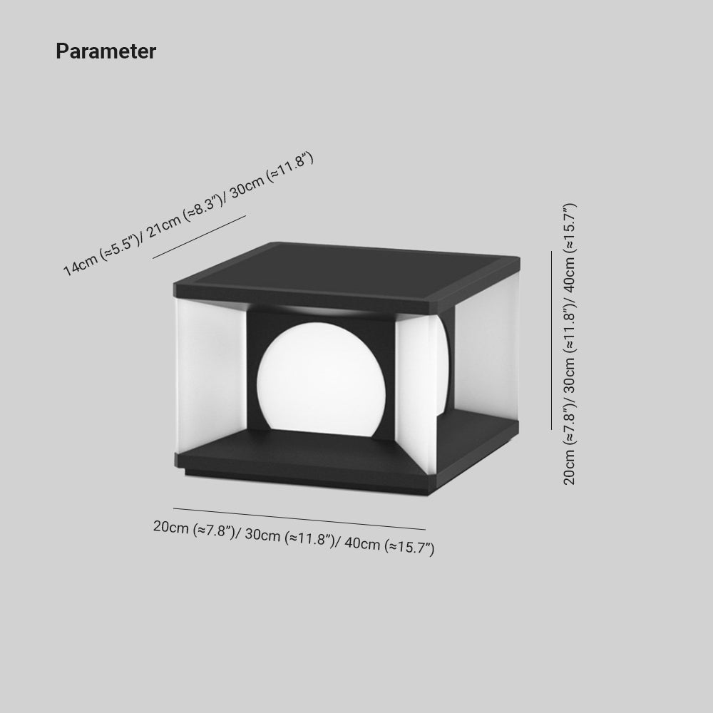 Ray Lampe Solaire Pilier Moderne, Métal, Noir, Allée, Câble Solaire