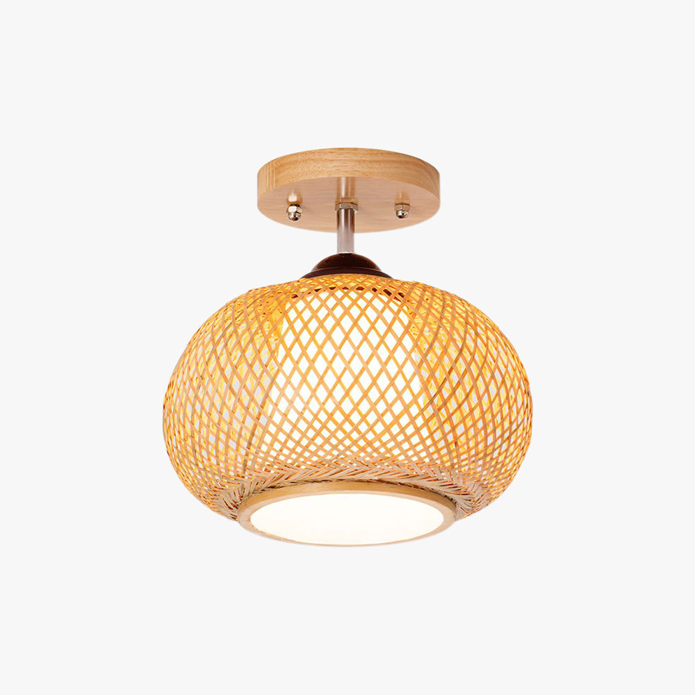 Ritta Plafonnier Dôme Simple Vintage LED Bamboo Bois Salon/Chambre à Coucher - Neutralighting