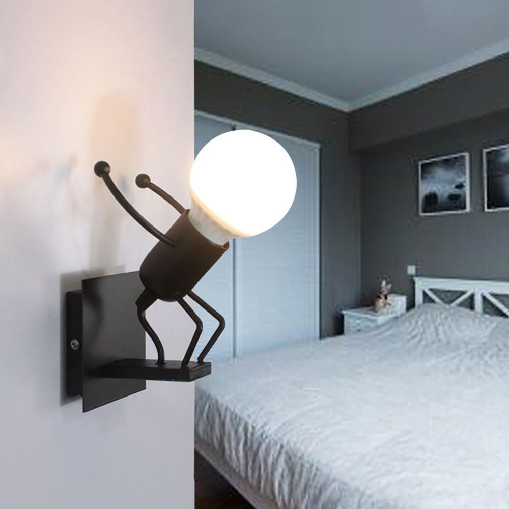 Luxo Applique Murale Design Italien LED Métal Noir/Blanc Chambre à Coucher/Salon - Neutralighting