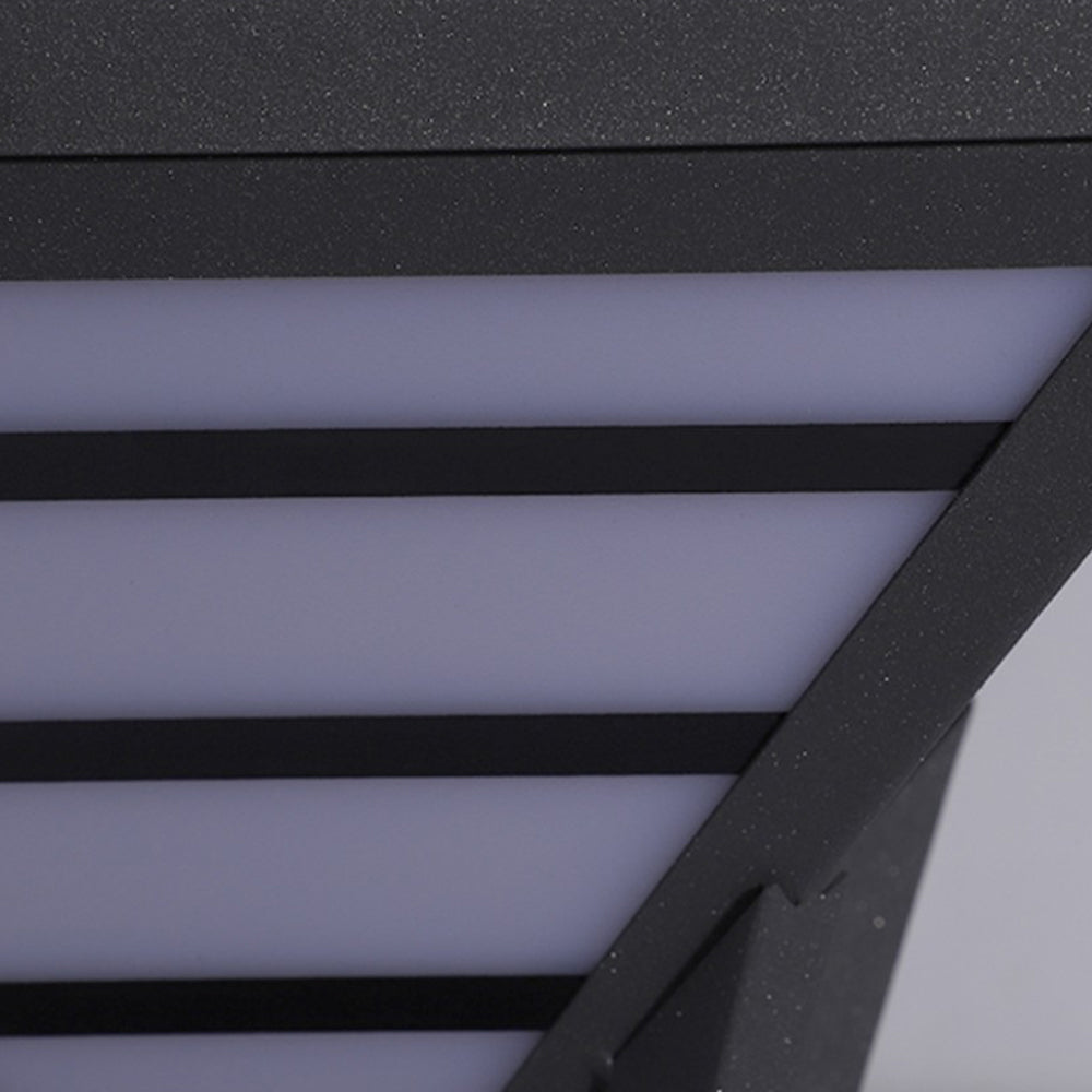 Ray Lampe de Poteau Triangle Moderne, Métal, Noir/Blanc, Jardin - Neutralighting
