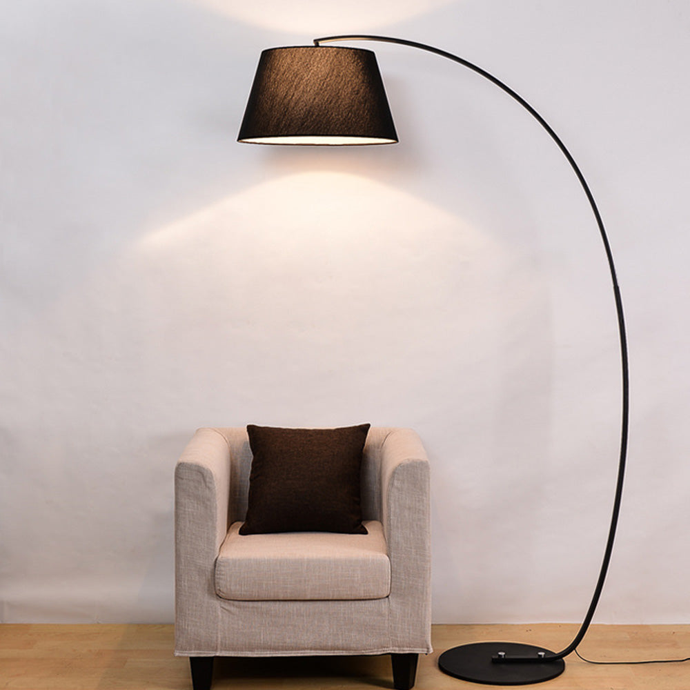 Mira Lampadaire Arche Moderne, Tissu/Métal, Noir, Salon/Chambre - Neutralighting