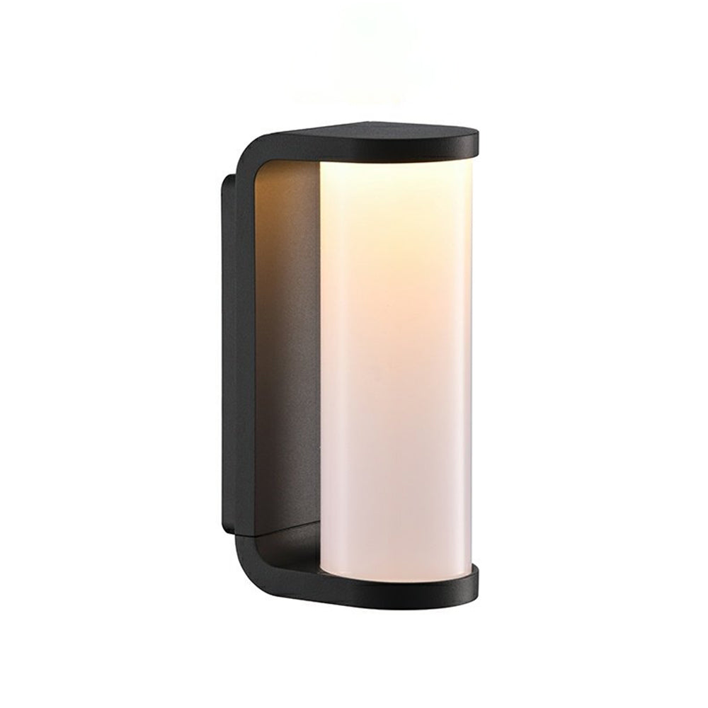 Ray Applique Murale Cylindrique Moderne, Métal, Noir, Allée/Jardin