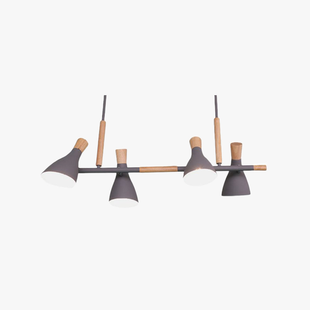 Valentina Luminaires Suspensions 4 Lampes Nordique Bois/Métal Blanc/Vert/Gris Cuisine/Salon - Neutralighting