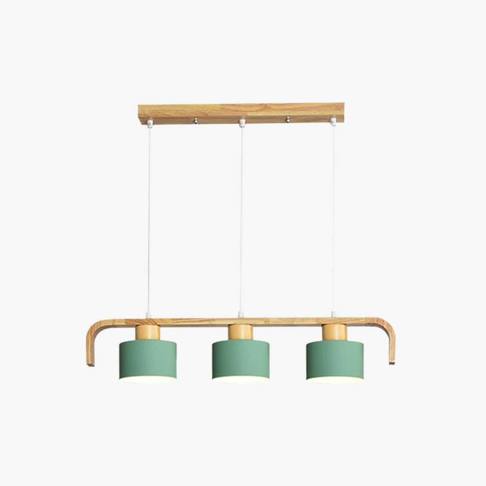 Valentina Moderne Luminaires Suspensions Cylindre Nordique Bambou Blanc/Vert/Gris Chambre à Coucher - Neutralighting