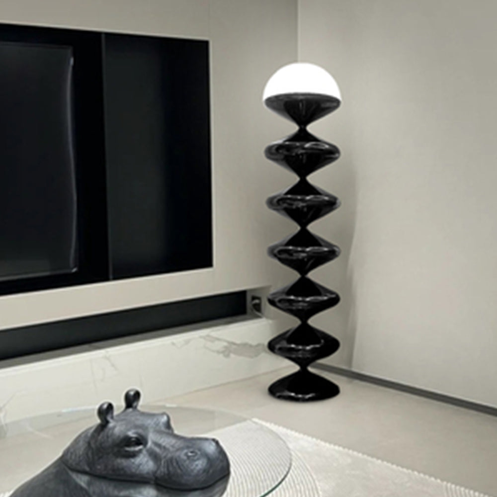 Salagado Lampadaire Gourde Moderne, Métal, Noir/Blanc, Salon - Neutralighting