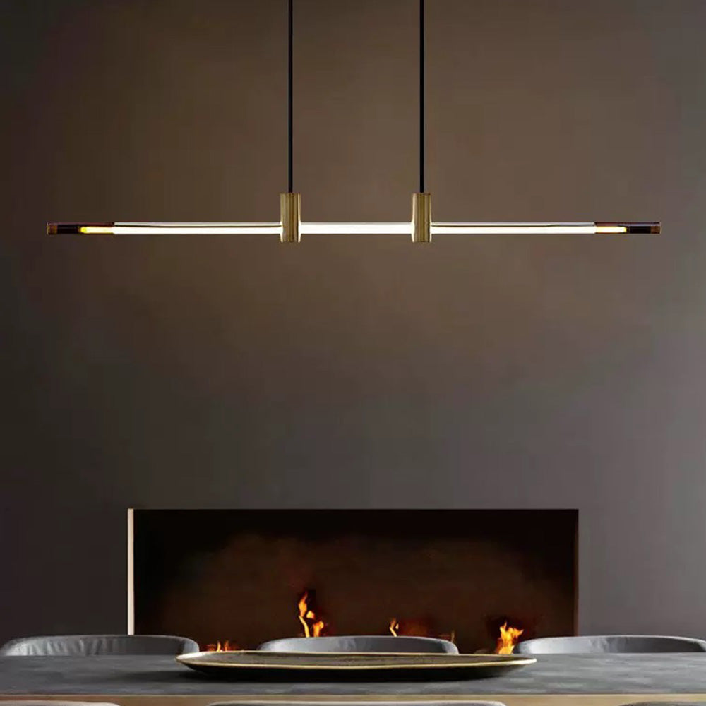 Ray Suspension Linéaire Moderne, Metal/Acrylique, Rouge/Marron, Chambre - Neutralighting