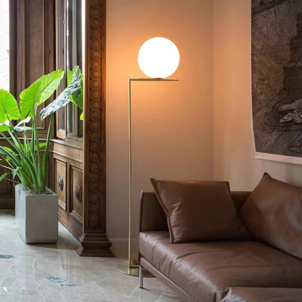 Valentina Lampadaire Globe Moderne Métal/Verre Laiton/Argent Salon/Chambre