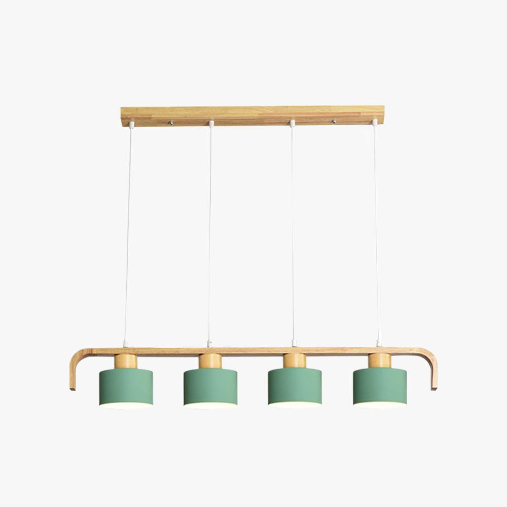 Valentina Moderne Luminaires Suspensions Cylindre Nordique Bambou Blanc/Vert/Gris Chambre à Coucher - Neutralighting