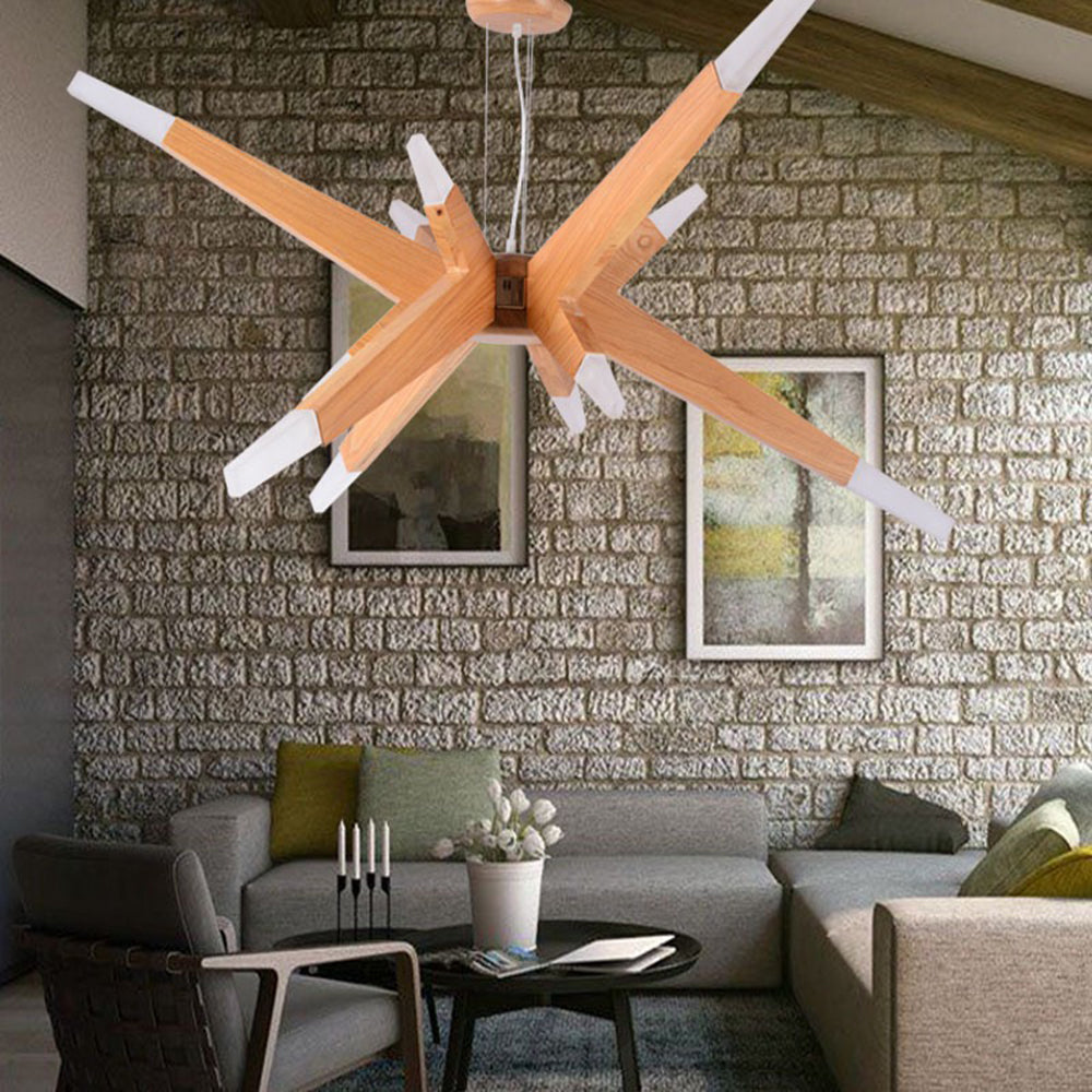 Muto Luminaires Suspensions Inégale Spoutnik Design Bois/Acrylique Chambre à Coucher - Neutralighting