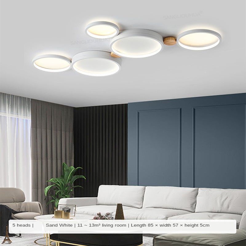 Fylo Plafonnier Rond Moderne. Métal/Bois. Blanc/Gris/Vert. Salon - Neutralighting