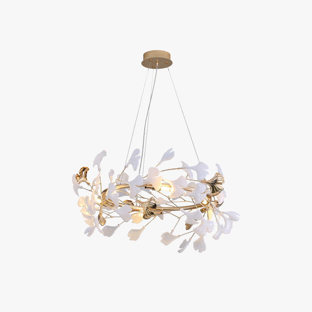 Jarn Suspension Feuille/Multi Moderne Métal/Céramique Doré/Blanc Salon
