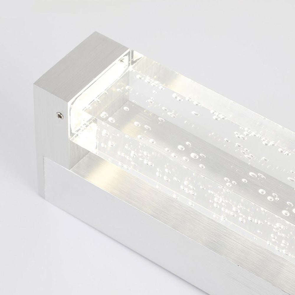 Arisha Applique Murale à Miroir Design LED Transparente Rectangulaire Moderne Métal Cristal Blanc Salle de Bain - Neutralighting