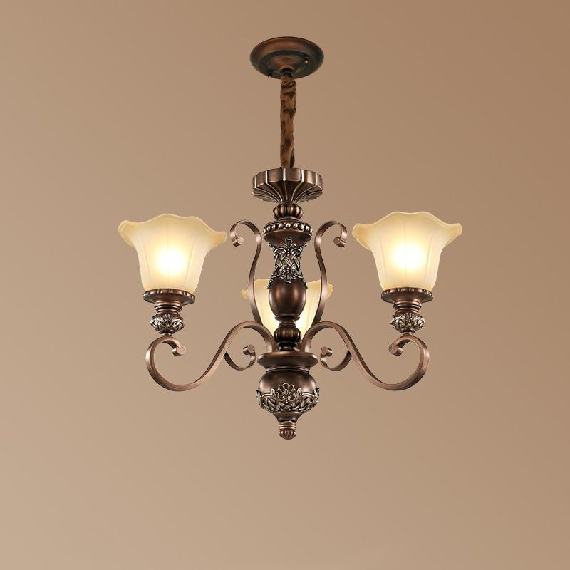 Arisha Rétro Fleur Suspension Métal Verre Salon Chambre à Coucher - Neutralighting