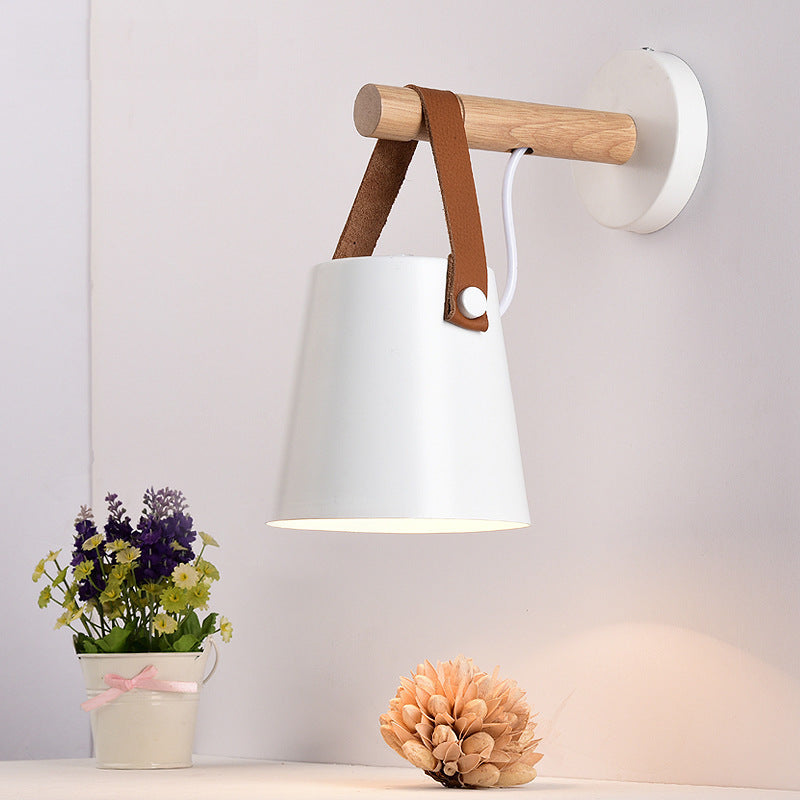 Silva Moderne Conique Métal Bois Intérieur Applique Murale Chambre à Coucher