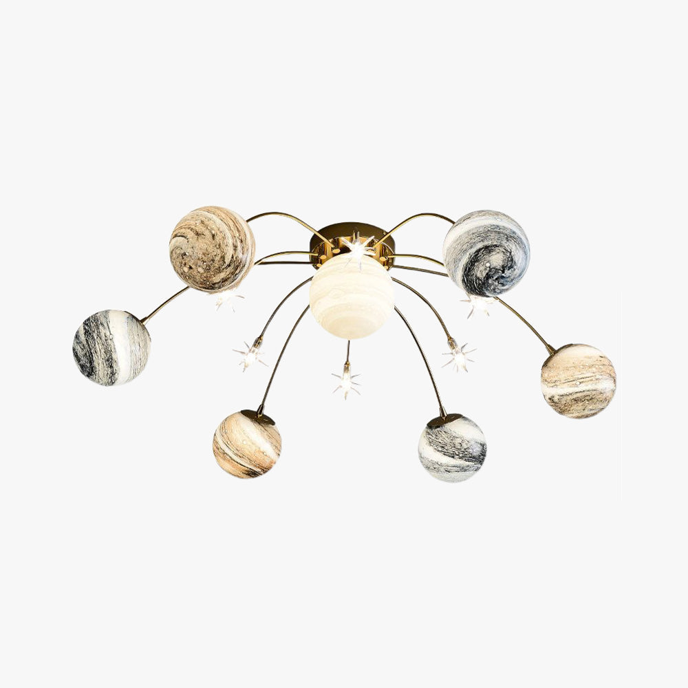 Aria Design Italien LED Plafonnier Planète Moderne Métal/Verre Coloré Salon - Neutralighting