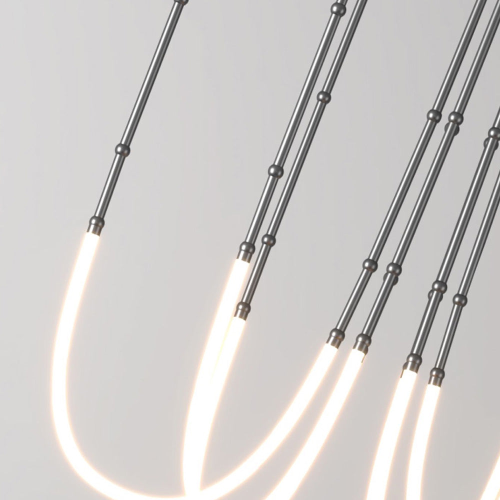 Ray Luminaires Suspensions de Manière Détournée Linéaire Silicium/Métal Noir/Blanc Salon/Chambre à Coucher - Neutralighting