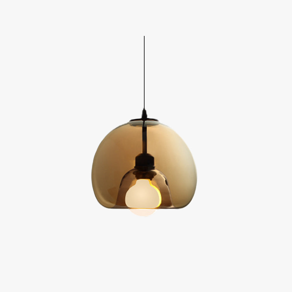 Valentina Luminaires Suspensions Globe Moderne LED Verre/Quincaillerie Ambre/Gris Fumé Salle à Manger/Salon - Neutralighting
