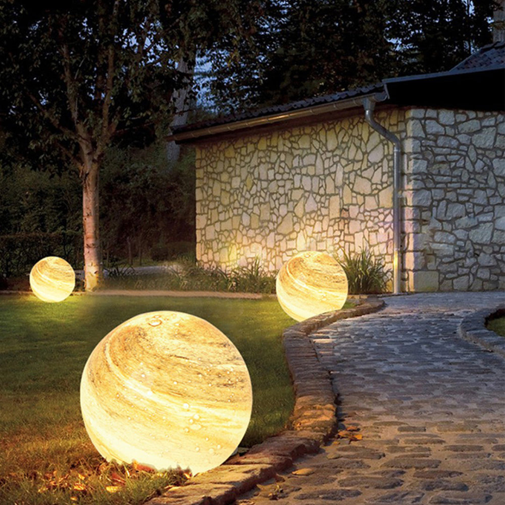 Myrah Lampadaire Boule Moderne Bleu/Curry de Lait Jardin - Neutralighting
