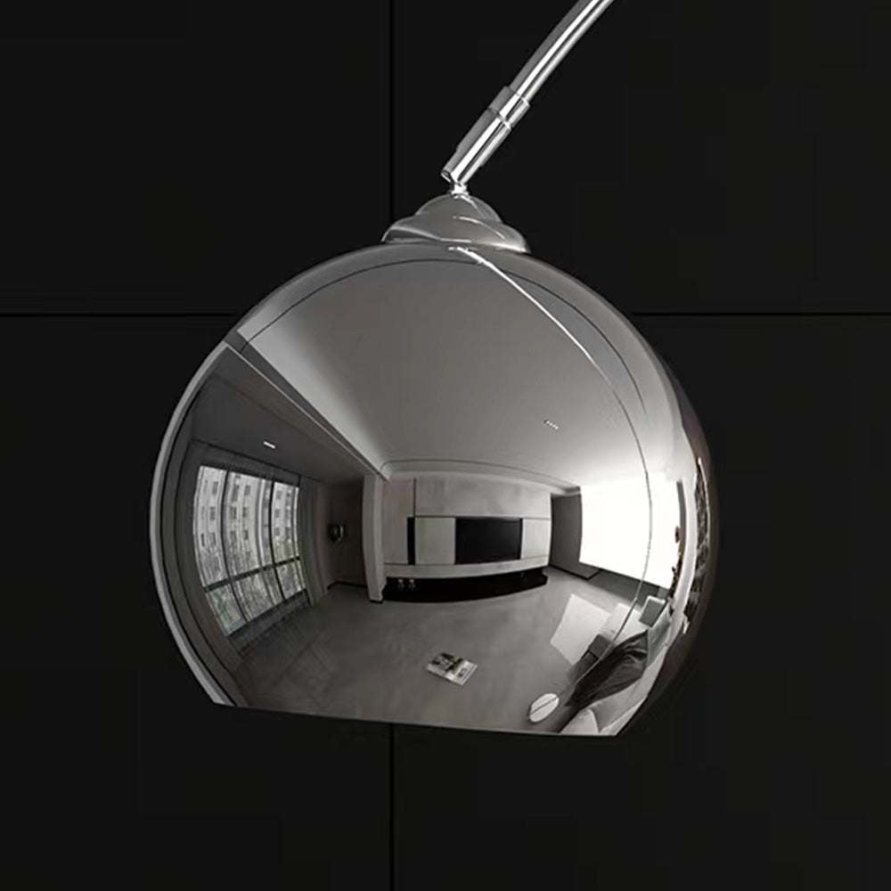 Mira Design Lampadaire Canne à Pêche Simple Argent Métal/Verre Chrome Salon Grande