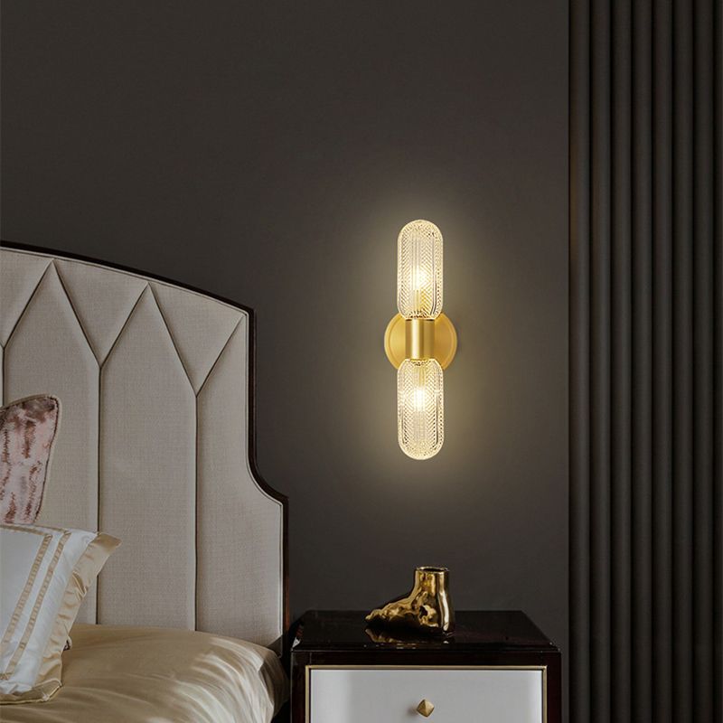 Valentina Applique Murale Luxe à Double Lumières, Métal/Verre, Or, Chambre - Neutralighting
