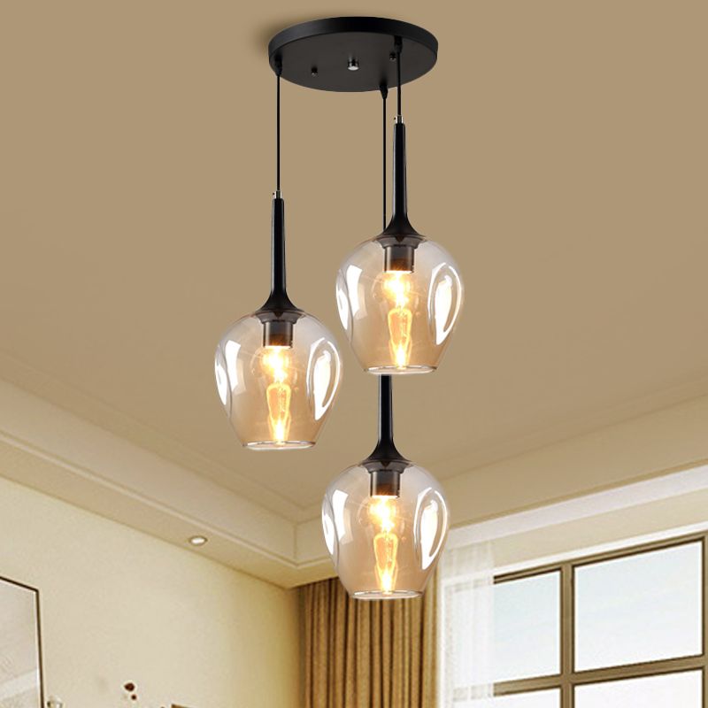 Valentina LED Suspension Bleu Gris Verre Salle à Manger Chambre à coucher - Neutralighting