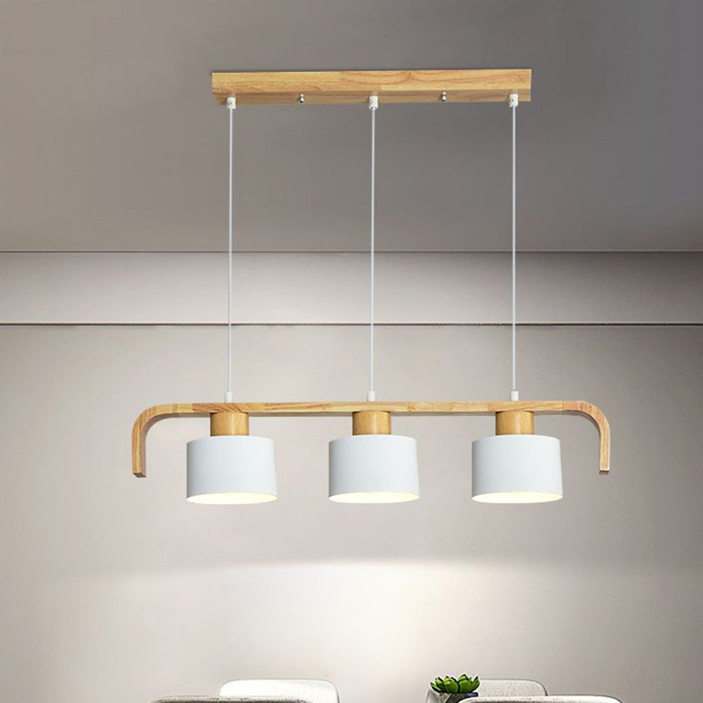 Valentina Moderne Luminaires Suspensions Cylindre Nordique Bambou Blanc/Vert/Gris Chambre à Coucher - Neutralighting