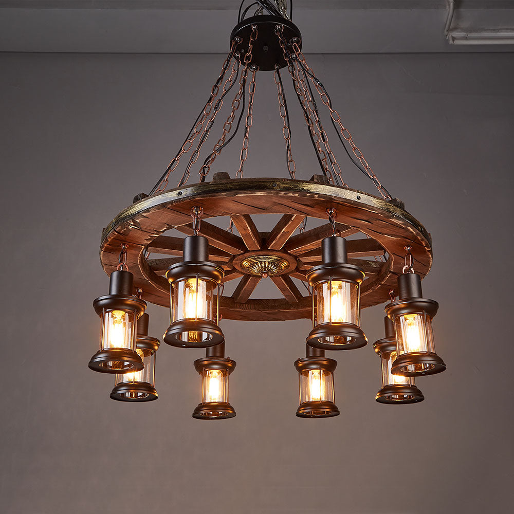 Epoch Suspension Rudder Retro, Metal/Bois, Marron, Salon - Neutralighting