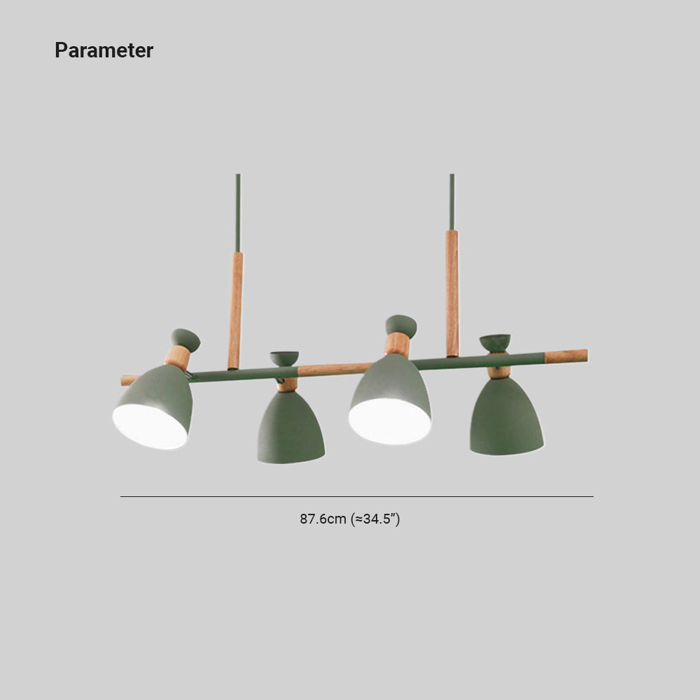 Valentina Luminaires Suspensions 4 Lampes Nordique Bois/Métal Blanc/Vert/Gris Cuisine/Salon - Neutralighting