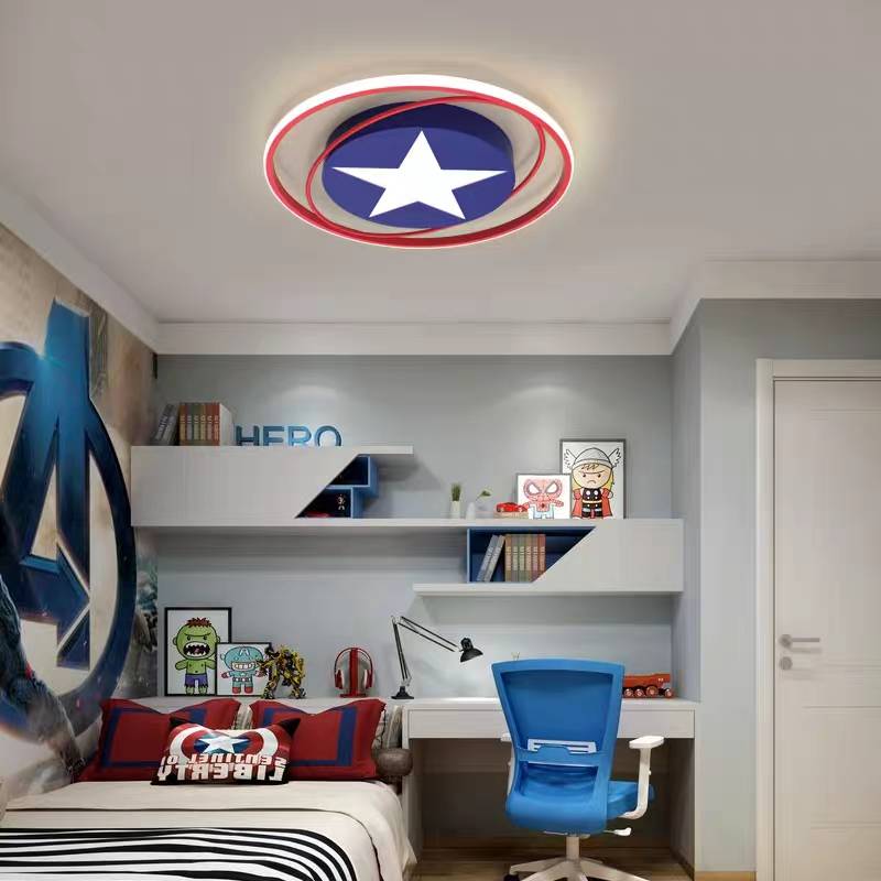 Epoch Moderne Ronde LED Plafonnier Bleu/Blanc Métal Salon Chambre à coucher - Neutralighting