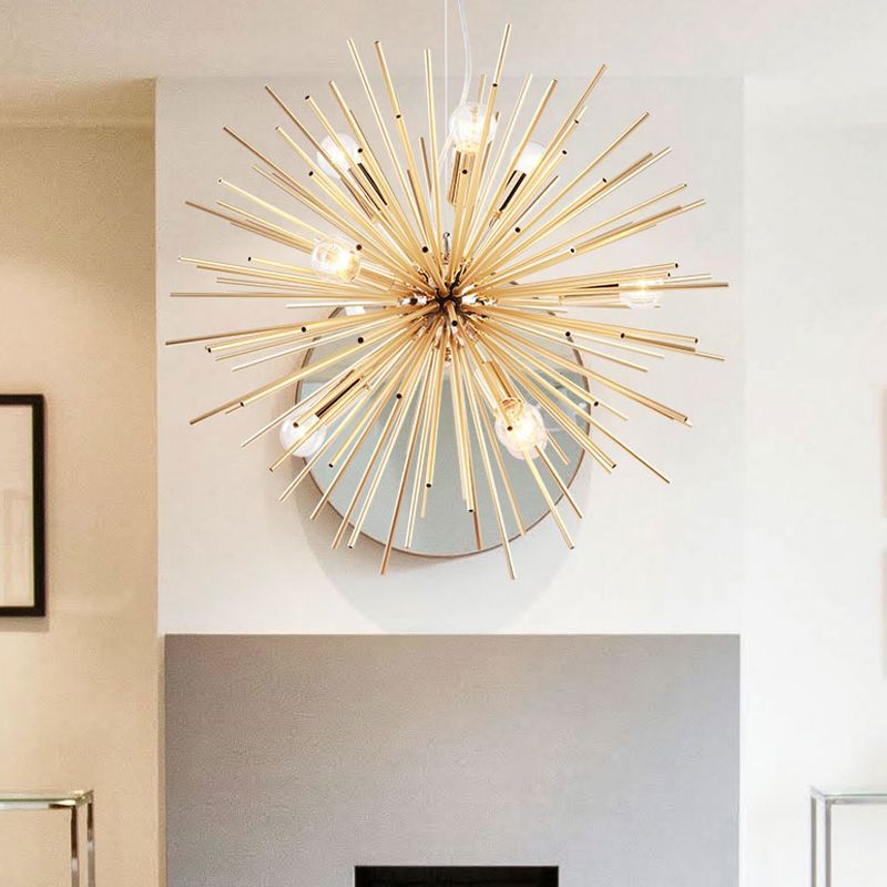 Arisha Art Deco LED Suspension Doré Métal Salon Chambre à coucher - Neutralighting