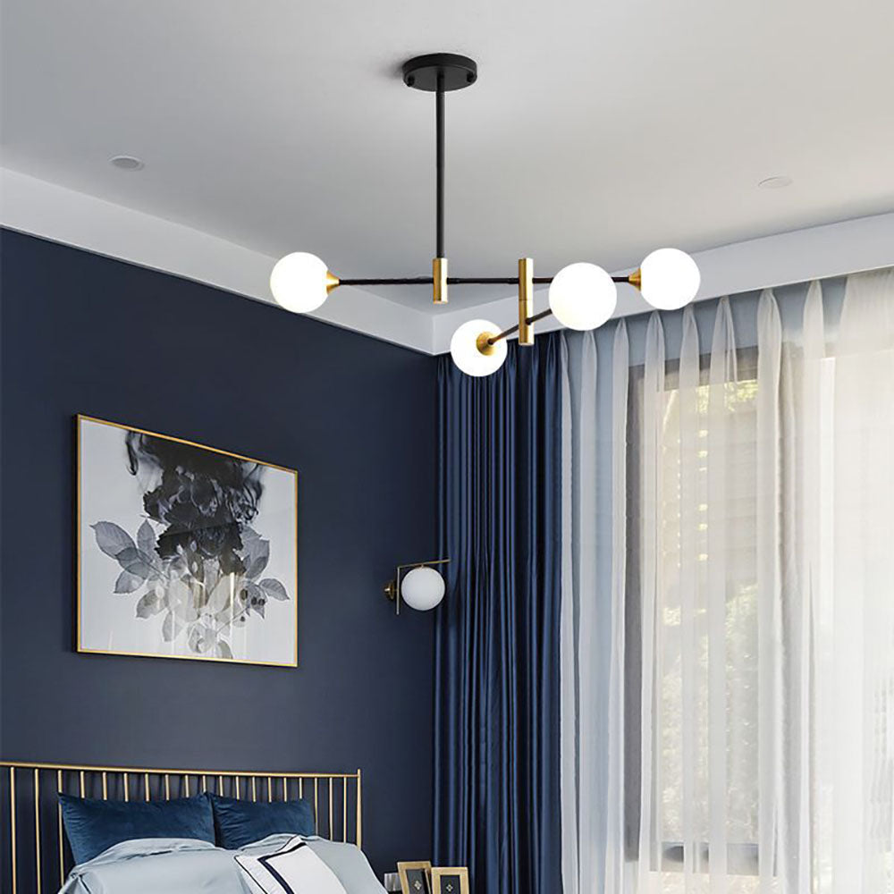 Valentina Design Italien Luminaires Suspensions Globe Moderne Métal/Verre Blanc Laiteux/Clair Chambre/Salon - Neutralighting