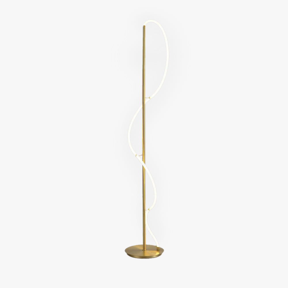 Arisha Design Lampadaire Linéaire Minimaliste Cuivre Blanc Or Salon