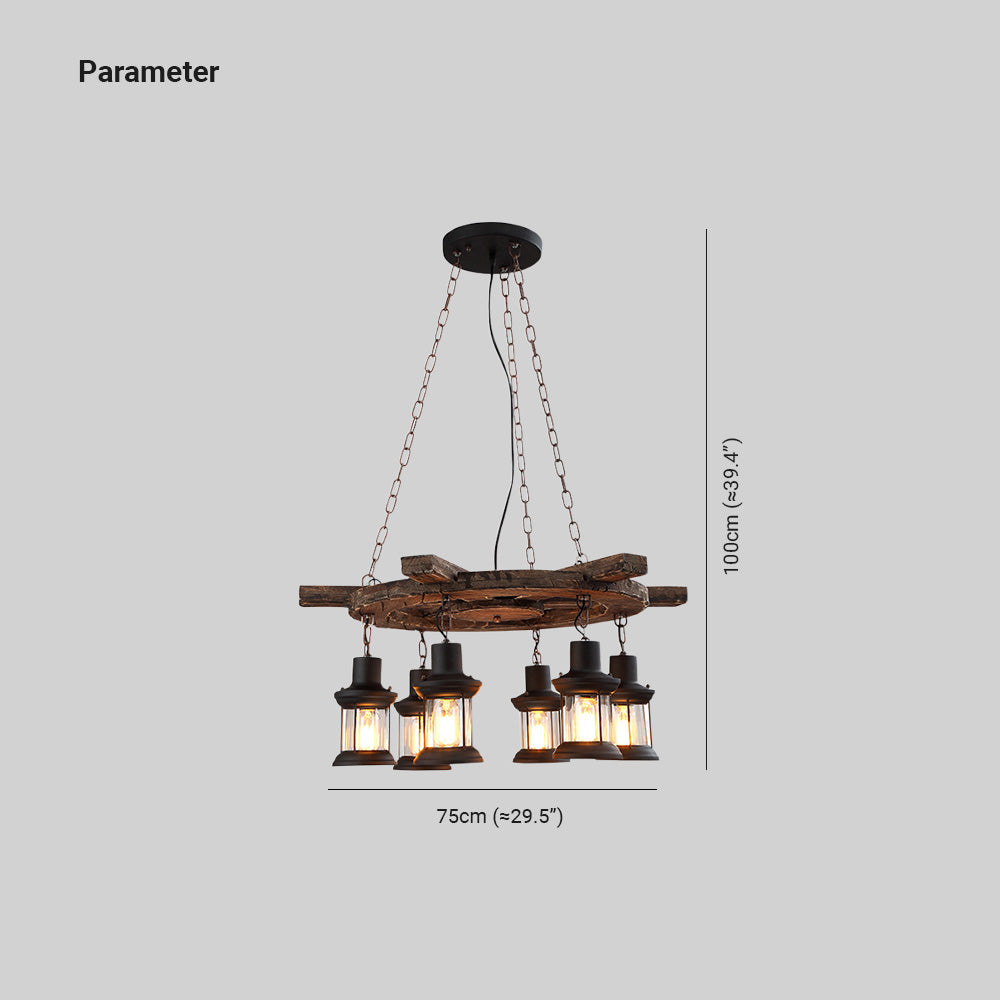 Epoch Suspension Rudder Vintage, Metal/Bois, Noir/Marron, Chambre - Neutralighting