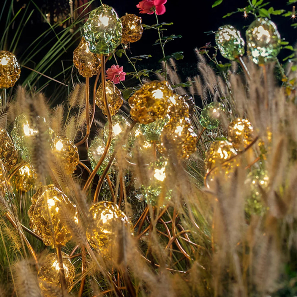 Arisha Lampe Extérieure au Sol Linéaire Simple, Métal/Verre, Or, Jardin - Neutralighting