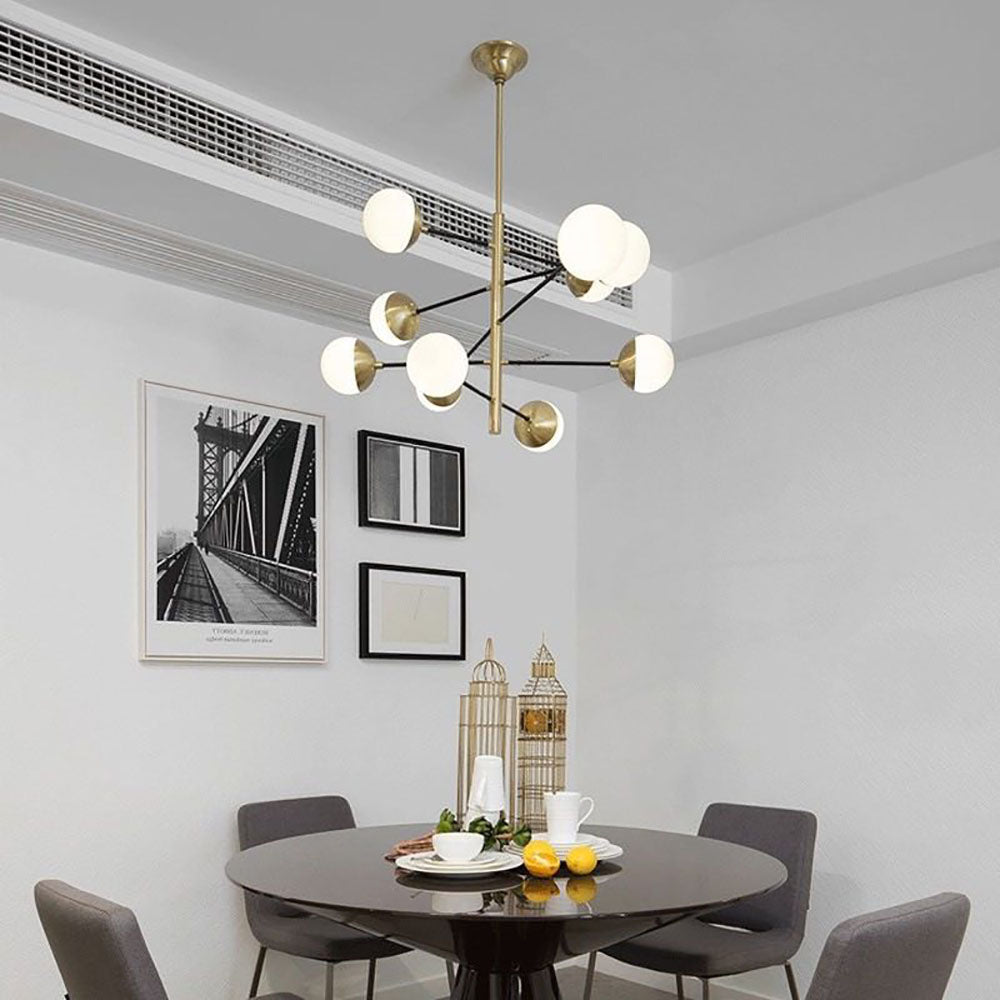 Valentina Globe LED Suspension Or Métal Verre Salon Chambre à Coucher - Neutralighting