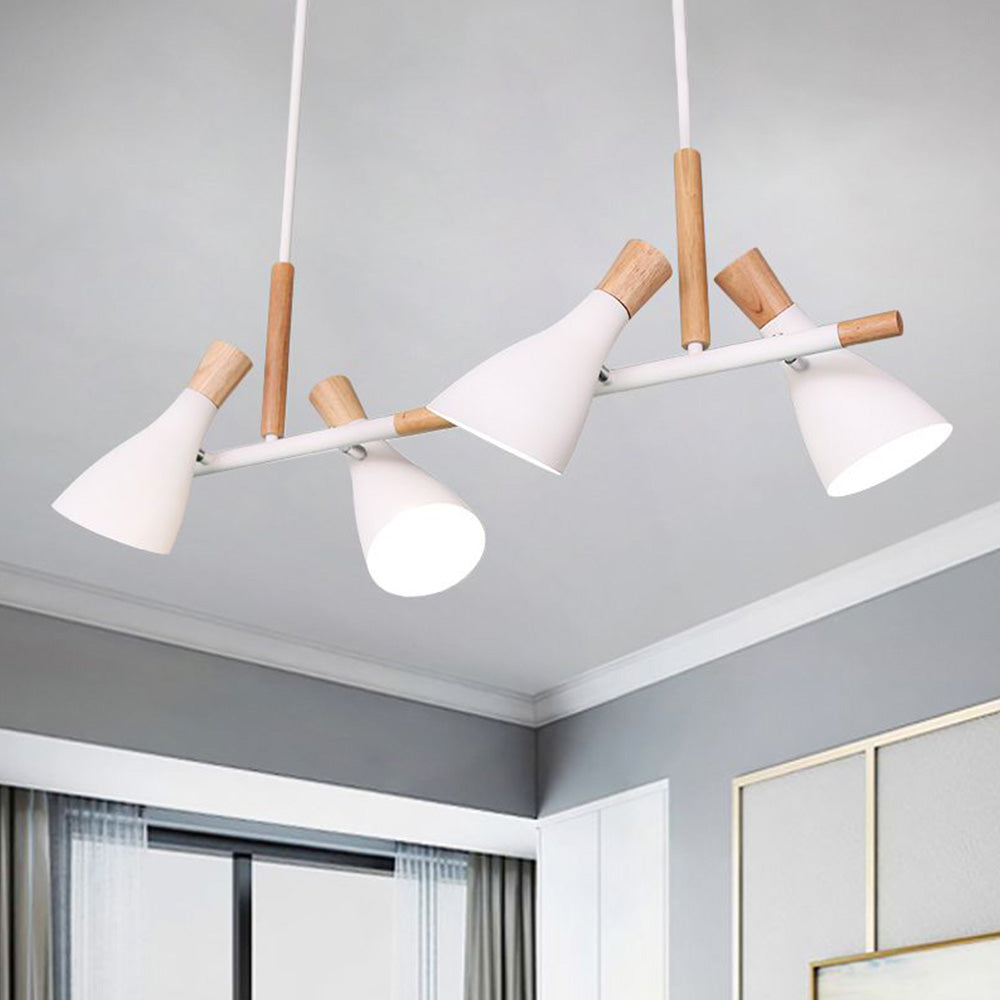 Valentina Luminaires Suspensions 4 Lampes Nordique Bois/Métal Blanc/Vert/Gris Cuisine/Salon - Neutralighting