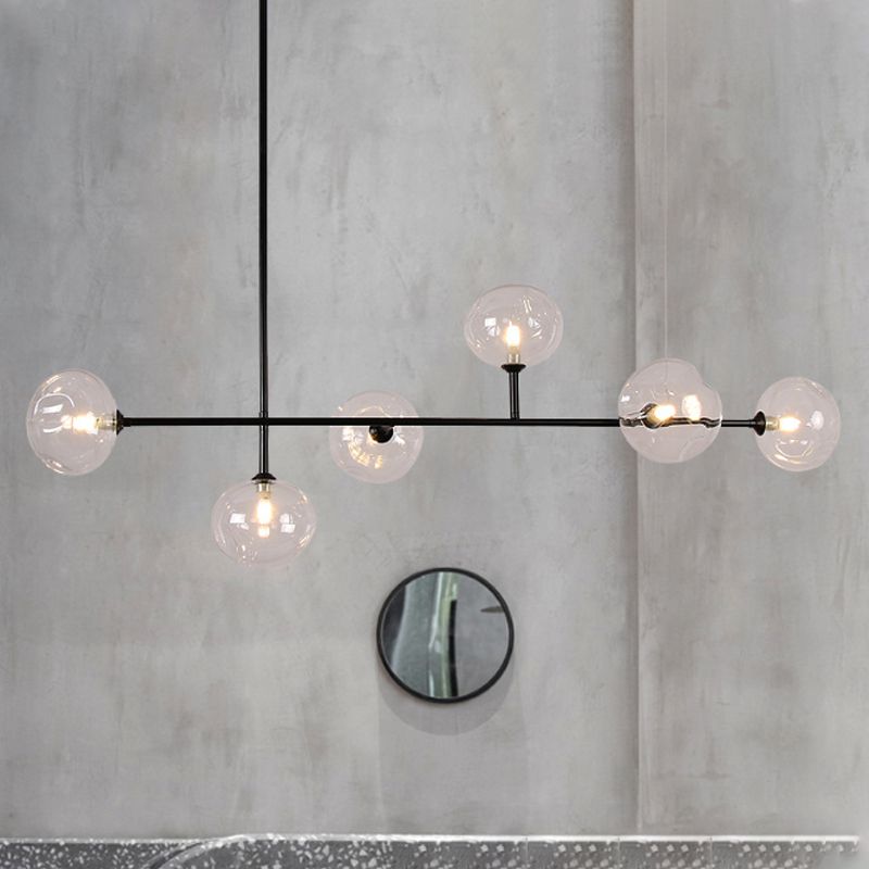 Valentina Moderne LED Suspension Noir Métal Verre Salon Chambre à coucher - Neutralighting