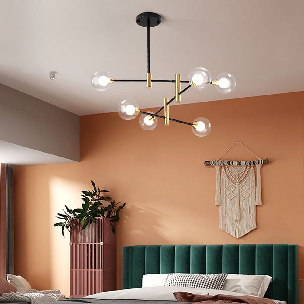 Valentina Design Italien Luminaires Suspensions Globe Moderne Métal/Verre Blanc Laiteux/Clair Chambre/Salon - Neutralighting