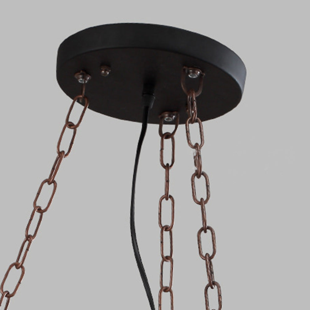 Epoch Suspension Rudder Vintage, Metal/Bois, Noir/Marron, Chambre - Neutralighting