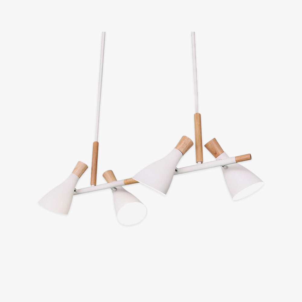 Valentina Luminaires Suspensions 4 Lampes Nordique Bois/Métal Blanc/Vert/Gris Cuisine/Salon - Neutralighting