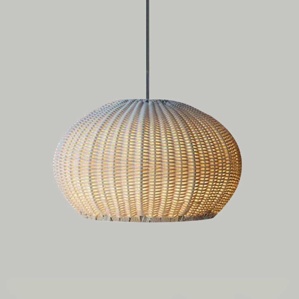 Ritta Moderne LED Suspension Café Beige Métal/Rotin Extérieur - Neutralighting