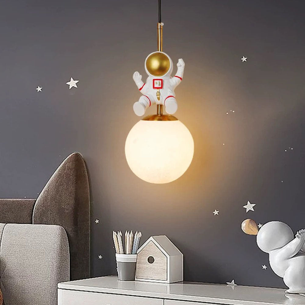 Aria Suspesion Globe Moderne, Metal/Verre, Blanc/Bleu, Chambre - Neutralighting