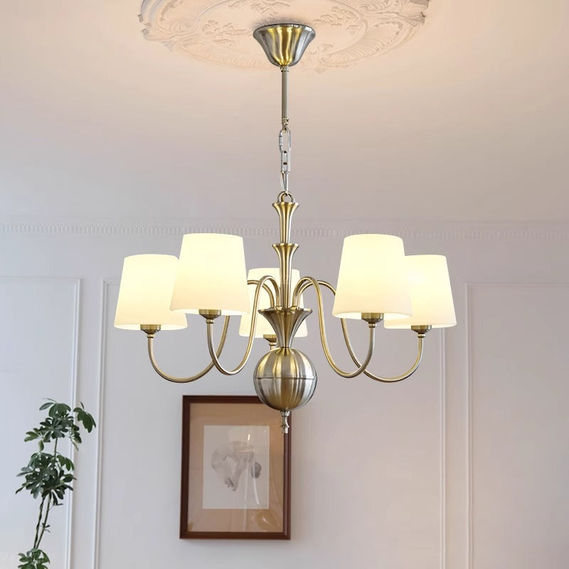 Silva Ancien Métal Verre Lustre Salle d'Étude Chambre à Coucher