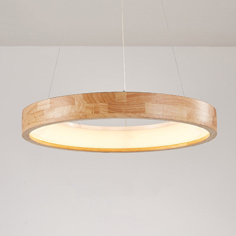 Muto Suspension Anneau Simple, Bois/Acrylique, Bois, Salon - Neutralighting